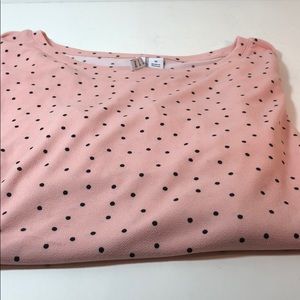 Elle pink & black dot blouse.